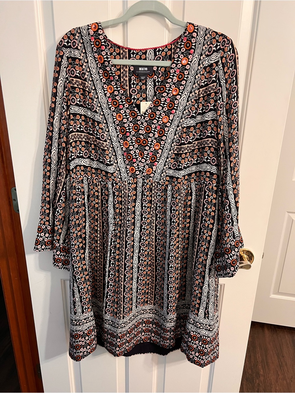 NWT Anthropologie Maeve Naomi Embroidered Tunic Dress